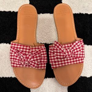 Abercrombie & Fitch Red & White Checkered Sandals